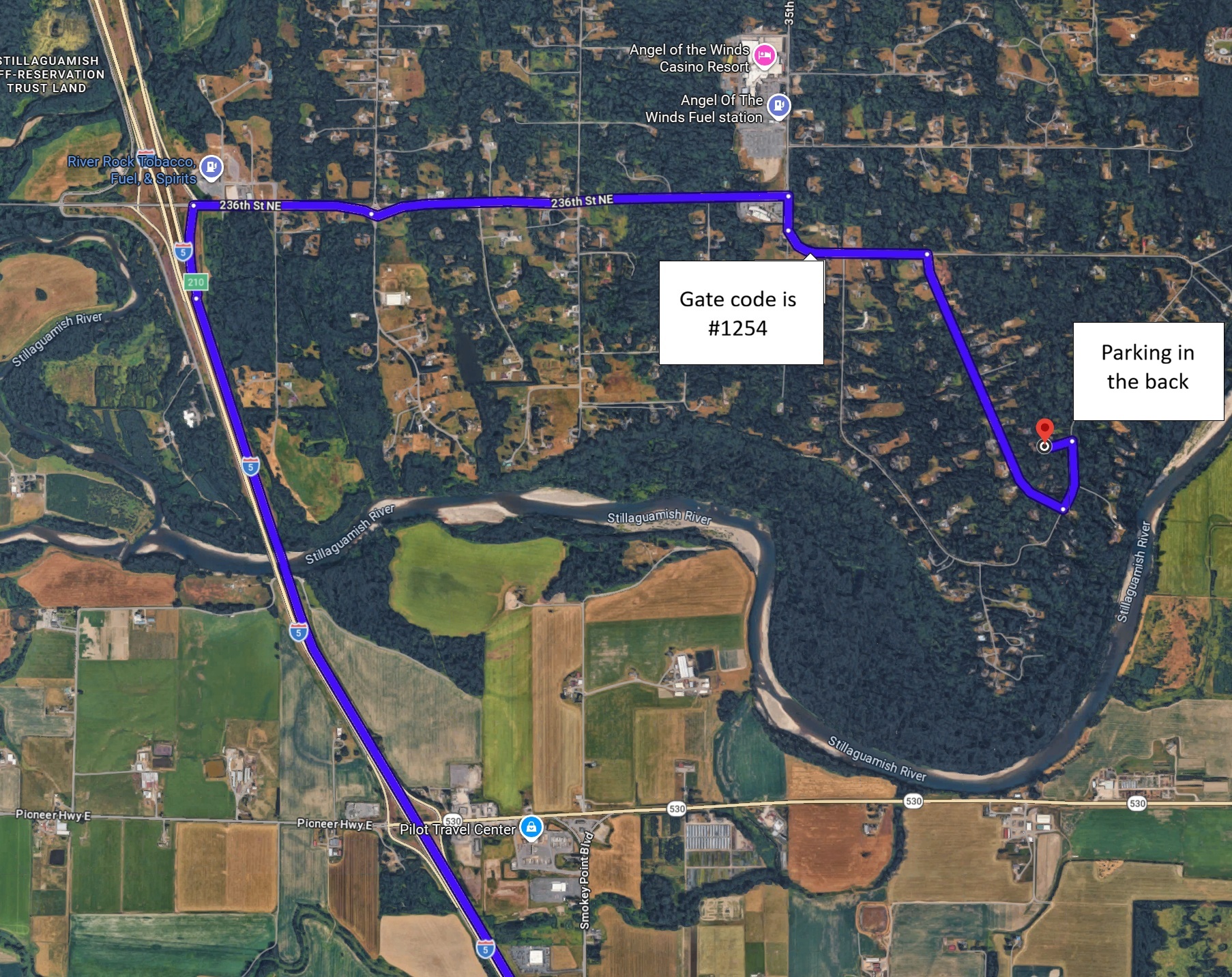 Driving directions map